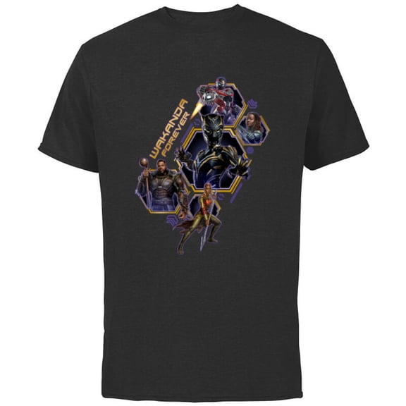 Marvel Black Panther: Wakanda Forever Protectors of Wakanda - Short Sleeve Cotton T-Shirt for Adults - Customized-Black