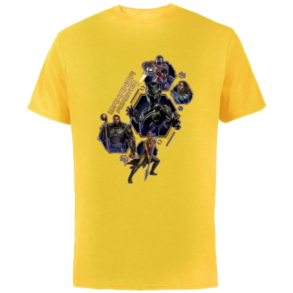 Marvel Black Panther: Wakanda Forever Protectors of Wakanda - Short Sleeve Cotton T-Shirt for Adults - Customized-Yellow