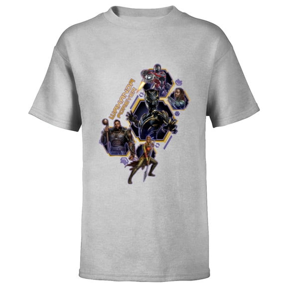 Marvel Black Panther: Wakanda Forever Protectors of Wakanda - Short Sleeve T-Shirt for Kids - Customized-Athletic Heather