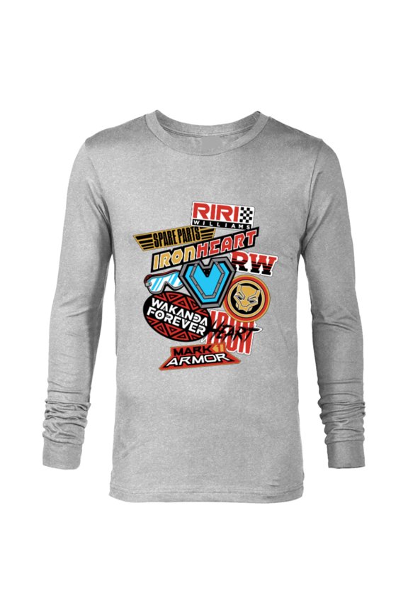 Black Panther: Wakanda Forever Riri Ironheart Sticker - Long Sleeve T-Shirt for Men - Customized-Athletic Heather
