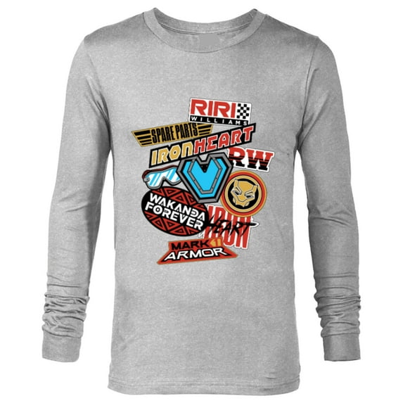 Marvel Black Panther: Wakanda Forever Riri Ironheart Sticker - Long Sleeve T-Shirt for Men - Customized-Athletic Heather