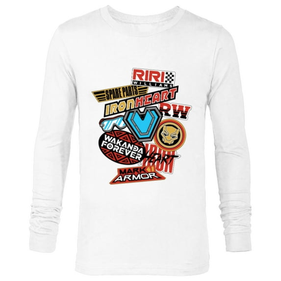 Marvel Black Panther: Wakanda Forever Riri Ironheart Sticker - Long Sleeve T-Shirt for Men - Customized-White