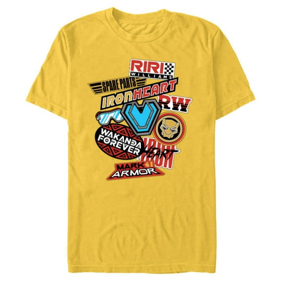 Marvel Black Panther: Wakanda Forever Riri Ironheart Sticker - Short Sleeve Blended T-Shirt for Adults - Customized-Yellow