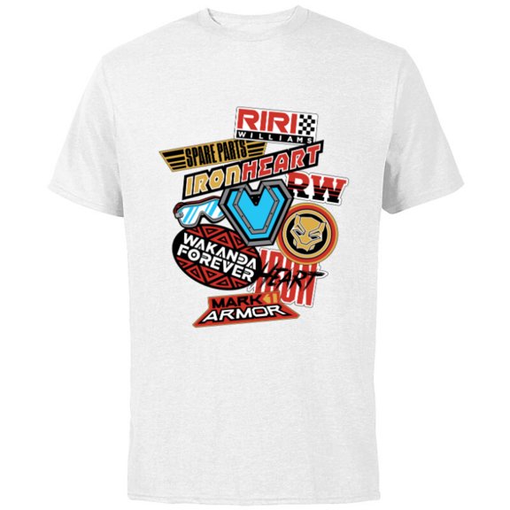 Marvel Black Panther: Wakanda Forever Riri Ironheart Sticker - Short Sleeve Cotton T-Shirt for Adults - Customized-White