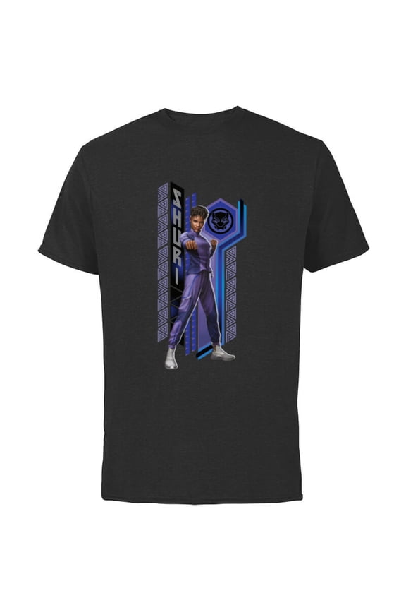 Black Panther: Wakanda Forever Shuri Fist Pose - Short Sleeve Cotton T-Shirt for Adults - Customized-Black