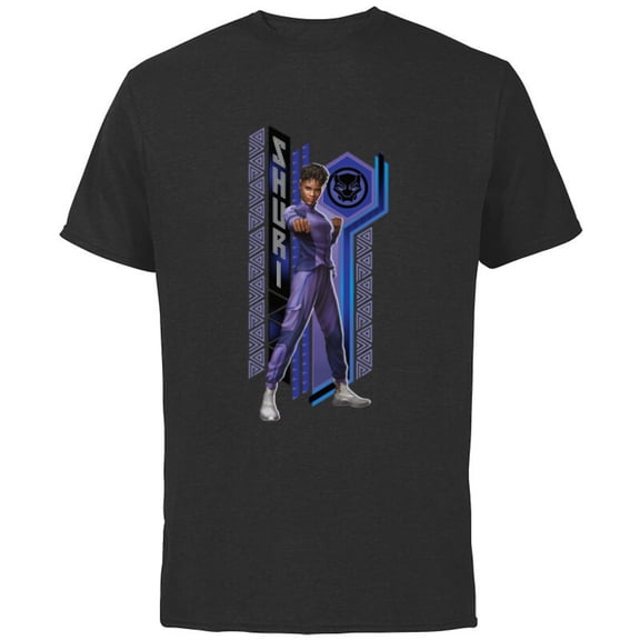 Marvel Black Panther: Wakanda Forever Shuri Fist Pose - Short Sleeve Cotton T-Shirt for Adults - Customized-Black