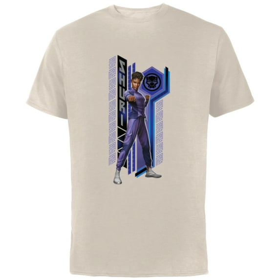 Marvel Black Panther: Wakanda Forever Shuri Fist Pose - Short Sleeve Cotton T-Shirt for Adults - Customized-Natural