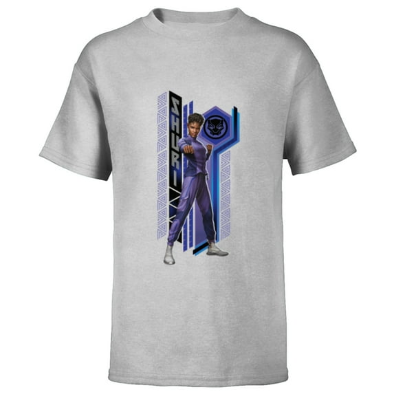 Marvel Black Panther: Wakanda Forever Shuri Fist Pose - Short Sleeve T-Shirt for Kids - Customized-Athletic Heather