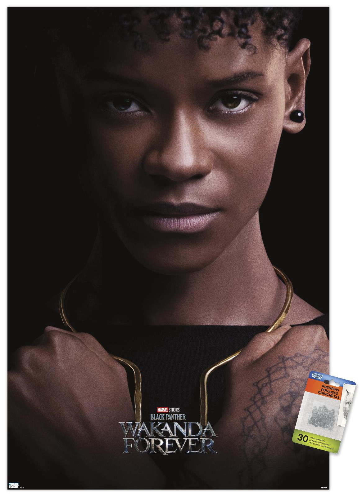 Marvel Black Panther: Wakanda Forever - Shuri One Sheet Wall Poster with Pushpins, 22.375" x 34"