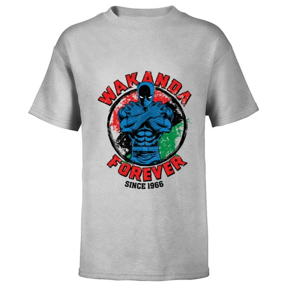 Marvel Black Panther Wakanda Forever Since 1966 - Short Sleeve T-Shirt for Kids - Customized-Athletic Heather