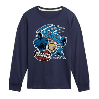 Marvel Black Panther - Wakanda Forever Stickers - Toddler And Youth Long Sleeve Graphic T-Shirt