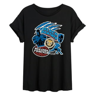Marvel Black Panther - Wakanda Forever Stickers - Women's Oversized Graphic T-Shirt