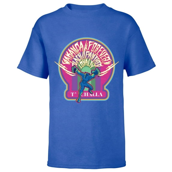 Marvel Black Panther Wakanda Forever T’Challa Loyalty Comic - Short Sleeve T-Shirt for Kids - Customized-Royal
