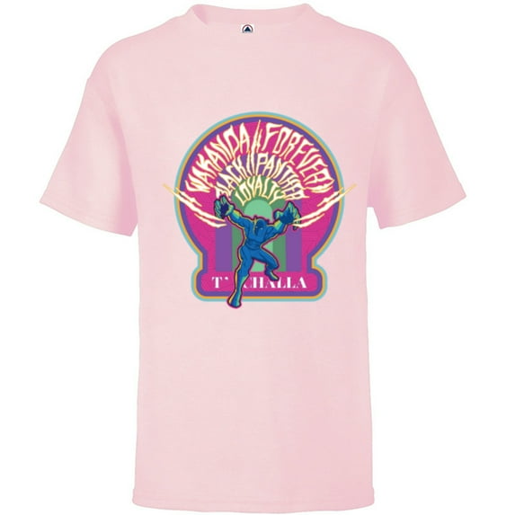 Marvel Black Panther Wakanda Forever T’Challa Loyalty Comic - Short Sleeve T-Shirt for Kids - Customized-Soft Pink