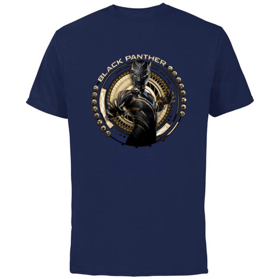 Marvel Black Panther: Wakanda Forever The Panther Lives - Short Sleeve Cotton T-Shirt for Adults - Customized-Navy