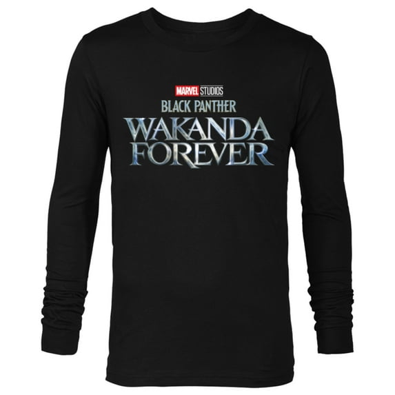Marvel Black Panther: Wakanda Forever Theatrical Logo - Long Sleeve T-Shirt for Men - Customized-Black