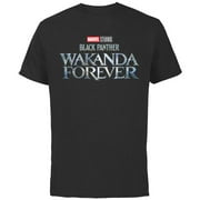 Marvel Black Panther Wakanda Forever Theatrical Logo - Short Sleeve Cotton T-Shirt for Adults - Customized-Black