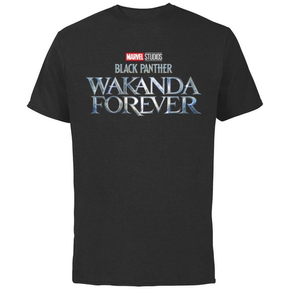 Marvel Black Panther: Wakanda Forever Theatrical Logo - Short Sleeve Cotton T-Shirt for Adults - Customized-Black