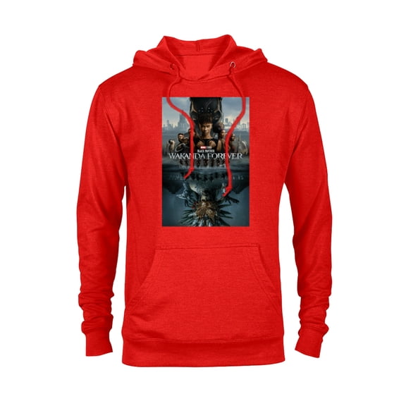 Marvel Black Panther: Wakanda Forever Two Worlds Reflection - Pullover Hoodie for Adults - Customized-Red