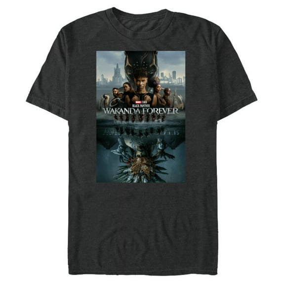 Marvel Black Panther: Wakanda Forever Two Worlds Reflection - Short Sleeve Blended T-Shirt for Adults - Customized-Dark Heather