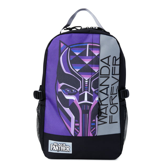 Marvel Black Panther Wakanda Forever Unisex Exclusive Artist Series 18" Laptop Backpack, Black Purple