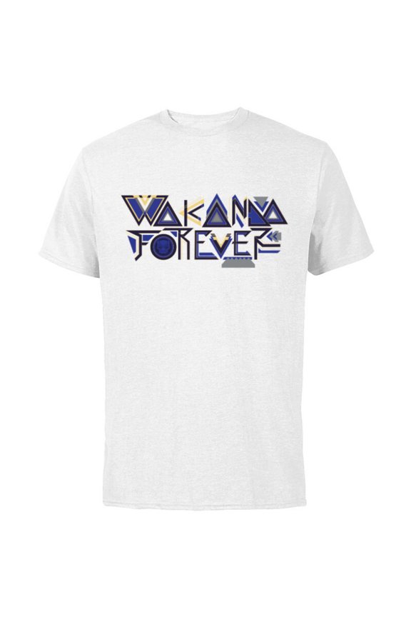 Black Panther: Wakanda Forever Wakandan Icon Title - Short Sleeve Cotton T-Shirt for Adults - Customized-White