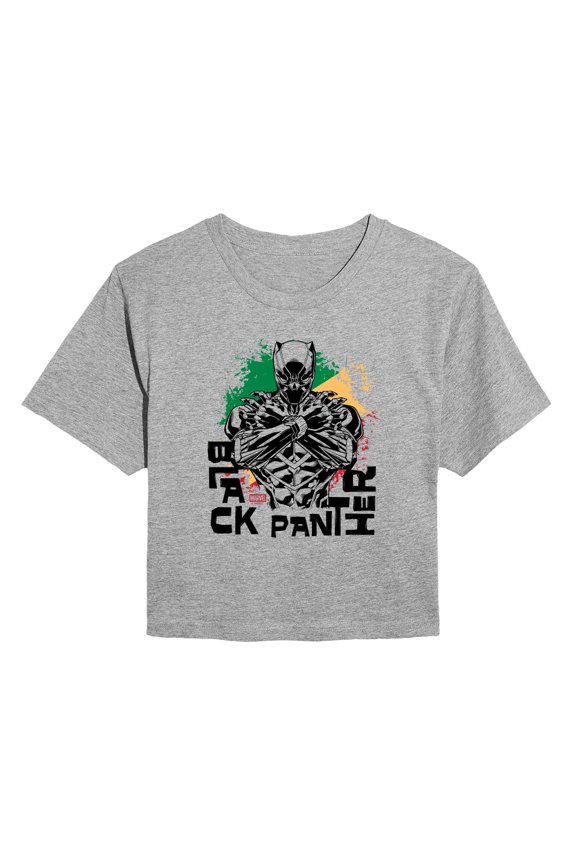- Black Panther Wakanda - Juniors Cropped Graphic T-Shirt