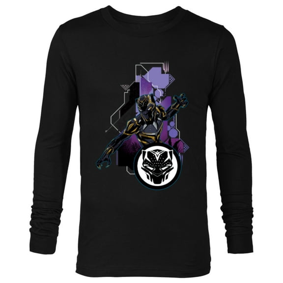 Marvel Black Panther Wakanda Tech Suit and Panther Mask Icon - Long Sleeve T-Shirt for Men - Customized-Black