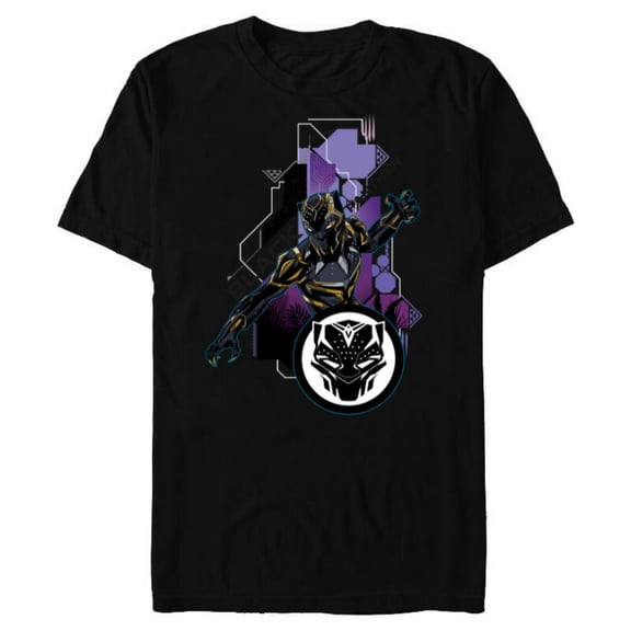 Marvel Black Panther Wakanda Tech Suit and Panther Mask Icon - Short Sleeve Blended T-Shirt for Adults - Customized-Black