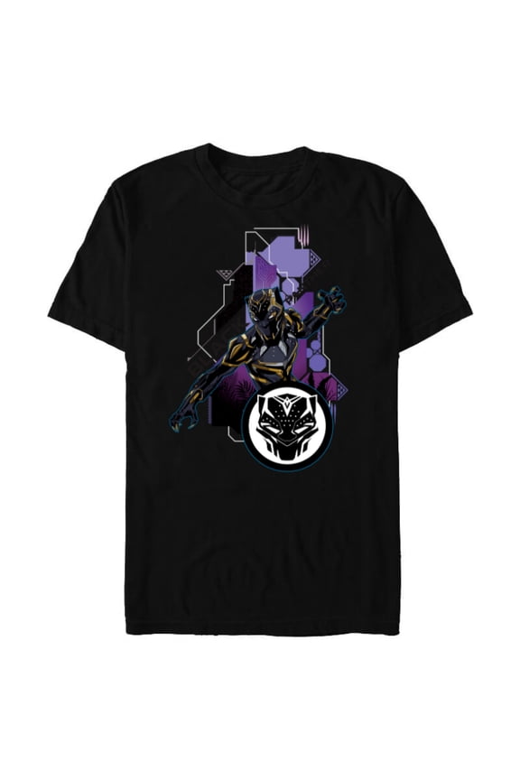 Black Panther Wakanda Tech Suit and Panther Mask Icon - Short Sleeve Blended T-Shirt for Adults - Customized-Black