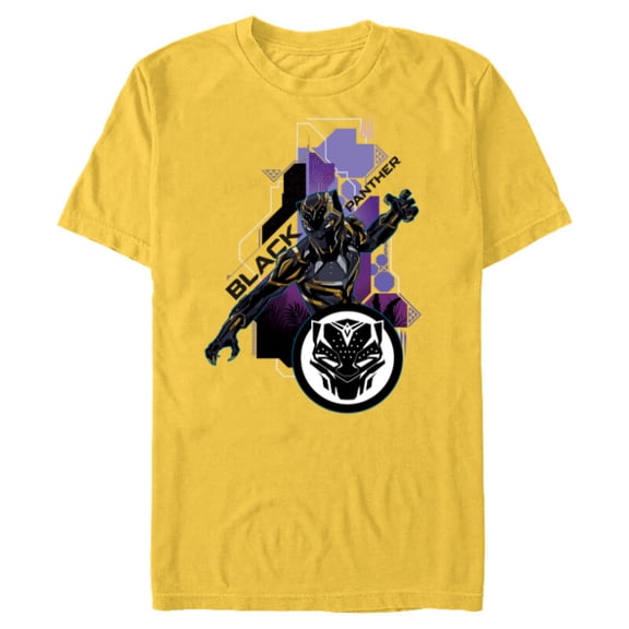 Marvel Black Panther Wakanda Tech Suit and Panther Mask Icon - Short Sleeve Blended T-Shirt for Adults - Customized-Yellow