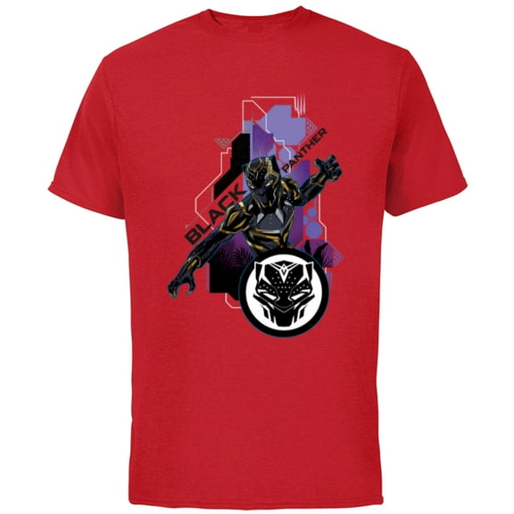 Marvel Black Panther Wakanda Tech Suit and Panther Mask Icon - Short Sleeve Cotton T-Shirt for Adults - Customized-Red