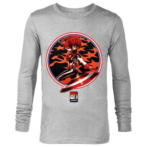 Marvel Black Widow Captain America 80th Anniversary Covers Standard - Long Sleeve T-Shirt for Men – Customized-Athletic Heather