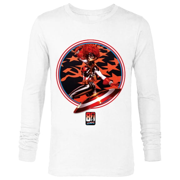 Marvel Black Widow Captain America 80th Anniversary Covers Standard - Long Sleeve T-Shirt for Men – Customized-White