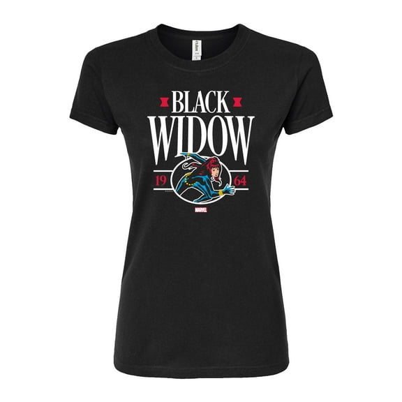 Marvel - Black Widow Collegiate - Juniors Fitted Graphic T-Shirt