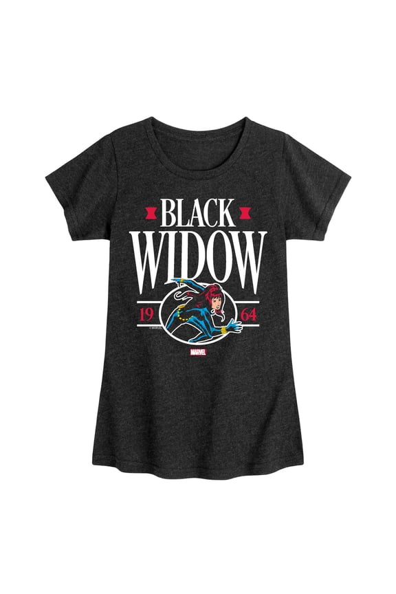 - Black Widow Collegiate - Toddler And Youth Girls Fitted Short Sleeve Graphic T-Shirt