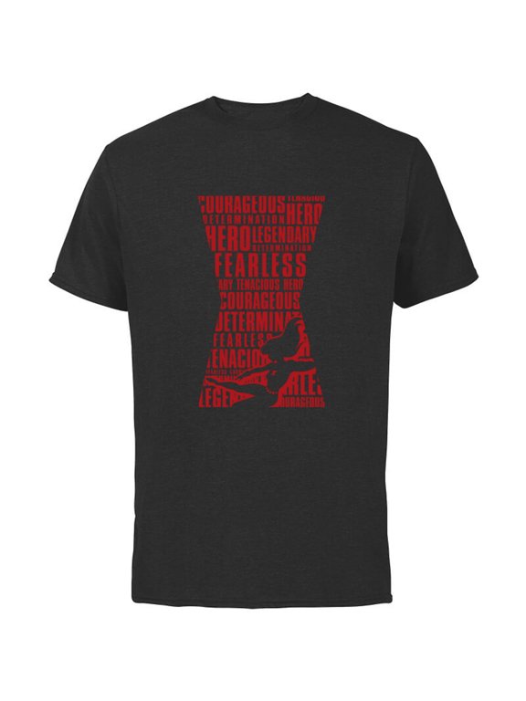Black Widow Hourglass Empowering Words - Short Sleeve Cotton T-Shirt for Adults - Customized-Black