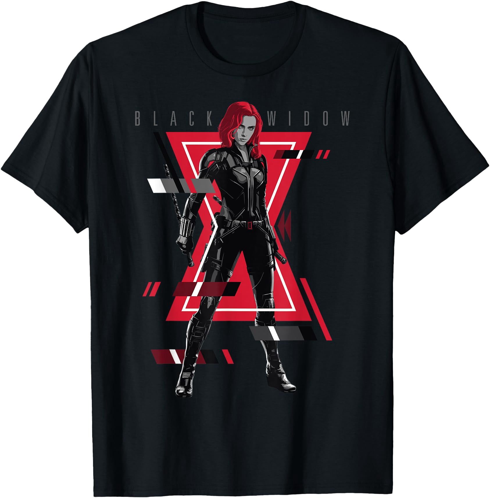Marvel Black Widow Logo Glitch Portrait Unisex T-Shirt for Men Women ...