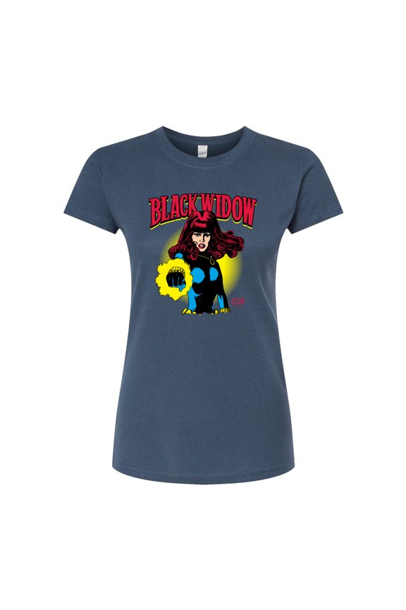 - Black Widow Logo - Juniors Fitted Graphic T-Shirt