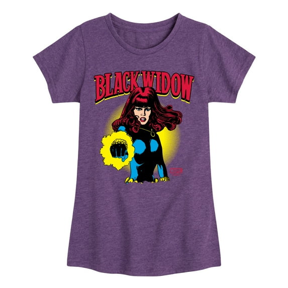 Marvel - Black Widow Logo - Toddler And Youth Girls Fitted Short Sleeve Graphic T-Shirt