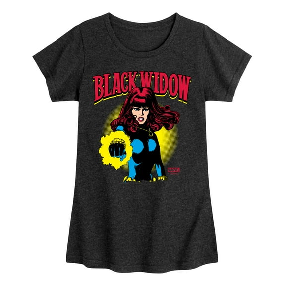 Marvel - Black Widow Logo - Toddler And Youth Girls Fitted Short Sleeve Graphic T-Shirt
