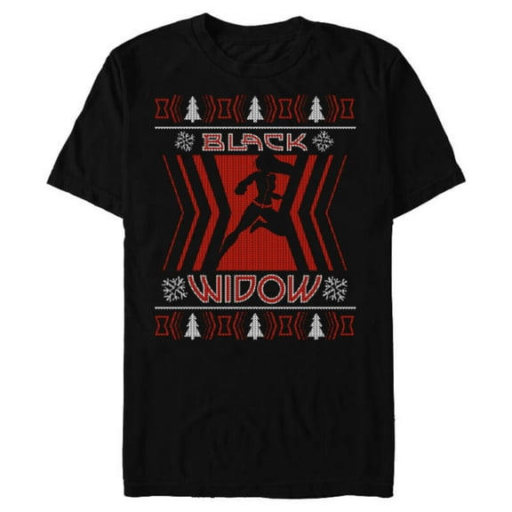 Marvel Black Widow Natasha Romanoff Holiday Sweater - Short Sleeve Blended T-Shirt for Adults - Customized-Black