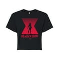 thumbnail image 1 of Marvel - Black Widow Silhouette - Juniors Cropped Graphic T-Shirt, 1 of 5