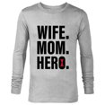 thumbnail image 1 of Marvel Black Widow Wife. Mom. Hero - Long Sleeve T-Shirt for Men - Customized-Athletic Heather, 1 of 5