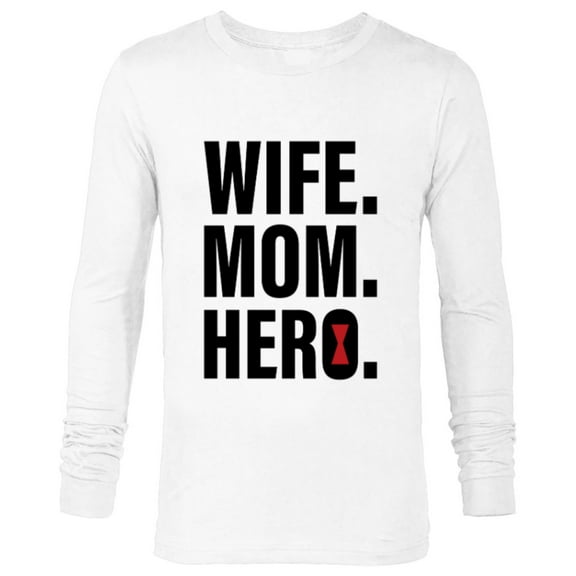 Marvel Black Widow Wife. Mom. Hero - Long Sleeve T-Shirt for Men - Customized-White