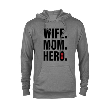 Marvel Black Widow Wife. Mom. Hero - Pullover Hoodie for Adults - Customized-Athletic Heather