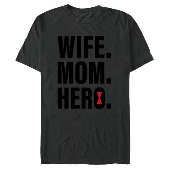 Marvel Black Widow Wife. Mom. Hero - Short Sleeve Blended T-Shirt for Adults - Customized-Dark Heather
