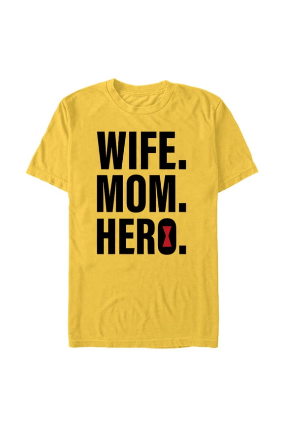 Black Widow Wife. Mom. Hero - Short Sleeve Blended T-Shirt for Adults - Customized-Yellow