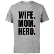 Marvel Black Widow Wife. Mom. Hero - Short Sleeve Cotton T-Shirt for Adults - Customized-Athletic Heather