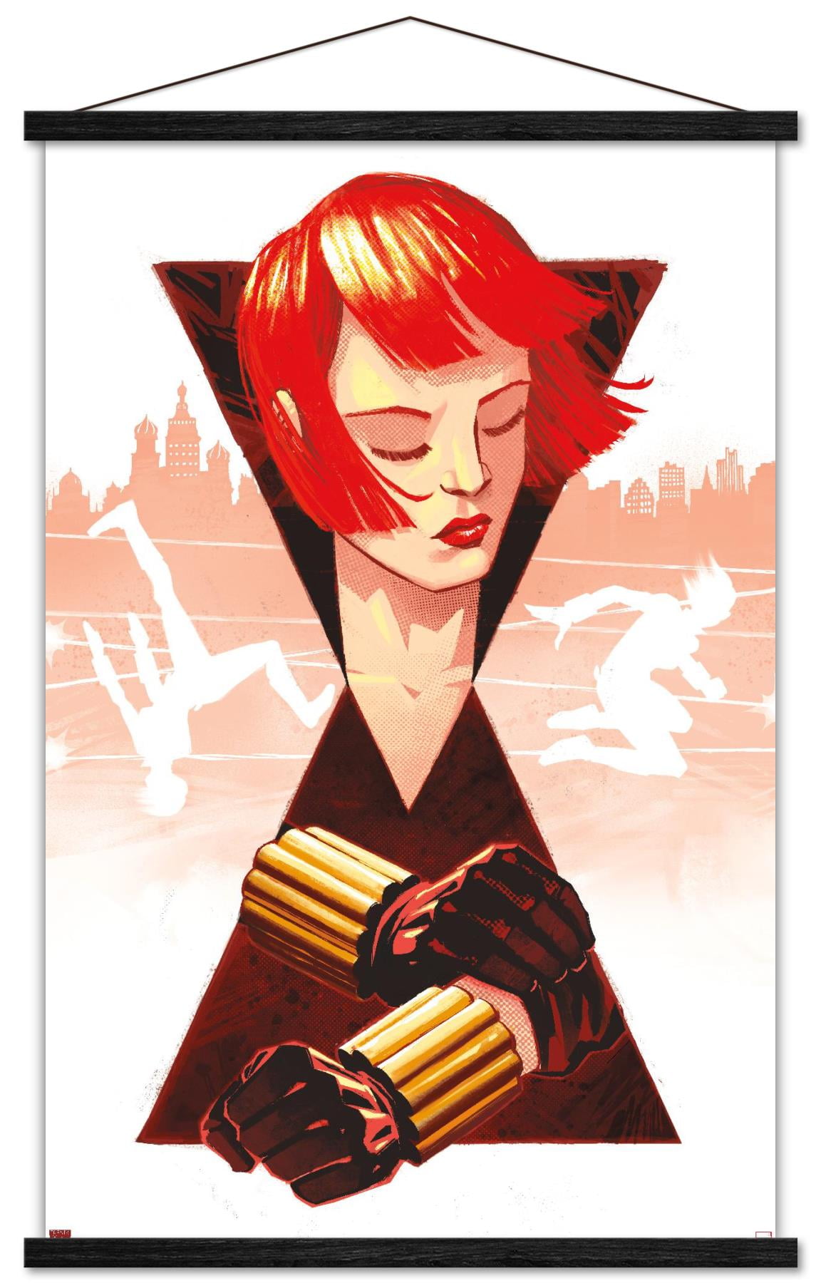 Marvel - Black Widow by Dan Thompson Wall Poster with Wooden Magnetic Frame, 22.375" x 34"